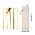 thumbnail image 3 of Ensemble Portable de Baguettes Cuillère Couteau Fourchette et Paille Ensemble de Couverts en Acier Inoxydable 7 Pcs avec Étui de Rangement Ensemble de Couverts Portable pour Camping en Plein Air, 3 of 6