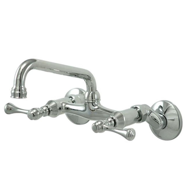 Kingston Brass KS313C 4 Inch -8 Inch Adjustable Center Wall Mount Kitchen Faucet - Polished Chrome