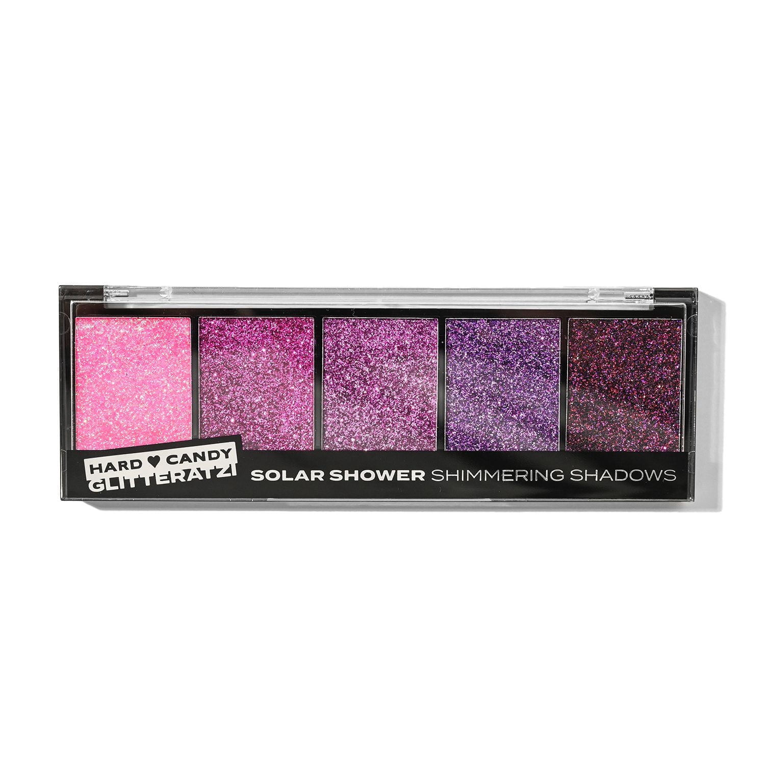Hard Candy Glitteratzi, Eye Shadow Palette, Glitter Finish, Solar Shower, 5 Sparkling Shades