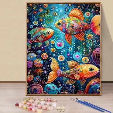 JYLMOOD DIY Animal Paint by Number for Adults, Easy Painting by Numbers for Gift Home Wall Decor 16x20in without Frame, Colored Canvas