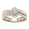 thumbnail image 1 of PVCS Ensemble de Bagues en Strass pour Femmes 2 Pcs Bagues Empilables Fiançailles Mariage, 1 of 2