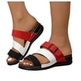 thumbnail image 1 of Mepaouo Womens Slide Sandals Arch Support Low Wedge Summer Beach Shoes Slip on Walking Slippers, 1 of 8