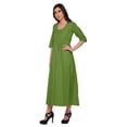 thumbnail image 2 of Moomaya Kurtis en Coton Uni pour Femmes Tenue de Fête Manches 3/4 Robe Mode pour Femmes, 2 of 5
