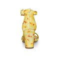 thumbnail image 2 of BLISSFUL STEP Women's Shoes Solid Color Open Toe Block High Heels Summer Sandals Yellow 7, 2 of 7