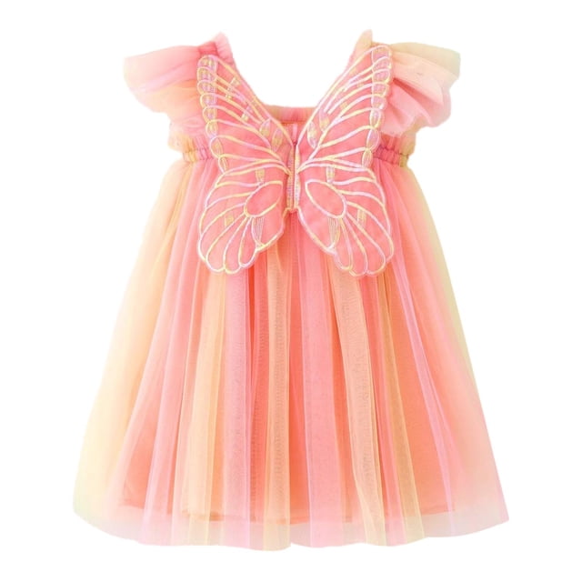 Robe Décontractée pour Filles Sans Manches Tutu pour Filles Robes de Fée Robe en Tulle pour Filles 2-3 Ans
