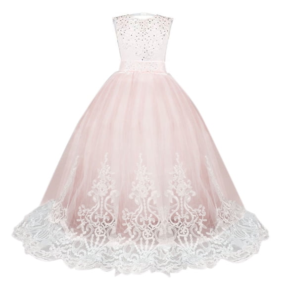 FhsagQ Dresses Girls Christmas Dresses Size 14-16 Fancy Lace Girl Princess Bridesmaid Tutu Gown Party Wedding Dress Girls' Christmas Dresses Size 7 Christmas Dresses for Girls 8-10 Fancy 10-11 Years