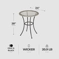 thumbnail image 3 of Four Seasons Courtyard 24 Inch Marbella Wicker Bistro Patio Table, Gray, 3 of 6