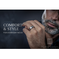 thumbnail image 3 of Titanium Men's 1Ct Wedding Band Engagement Ring 9 large Princess Cut Cubic Zirconia, 3 of 6