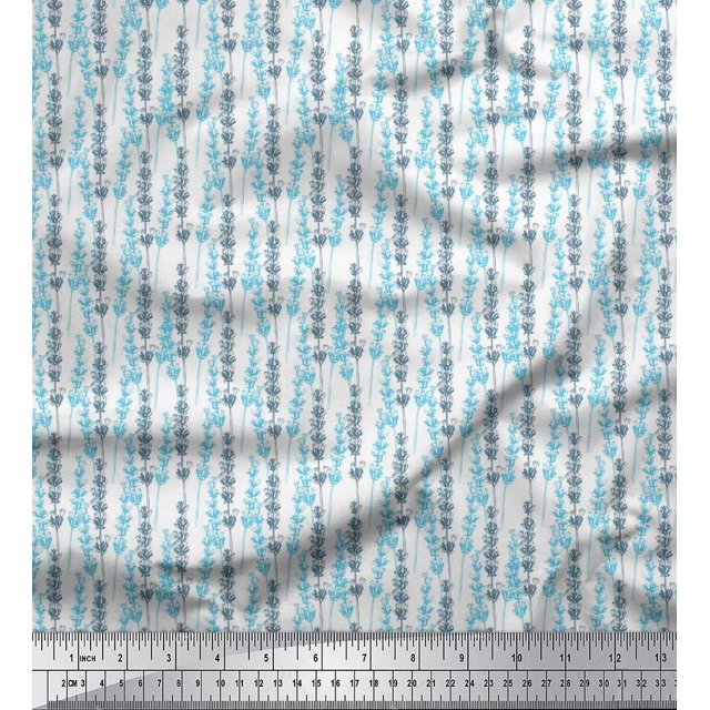 Soimoi Moss Georgette Fabric Lavender Shirting Printed Fabric 1 Yard 42 Inch Wide