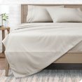 thumbnail image 1 of Bare Home Ultra-Soft Sheet Set - Premium 1800 Collection - Deep Pockets - 5-Pieces - Split King, Pinstripe - Stone/White, 1 of 8