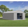 thumbnail image 2 of Arrow Classic 12 x 17 x 8 ft Flute Grey Steel Storage Shed, 2 of 8