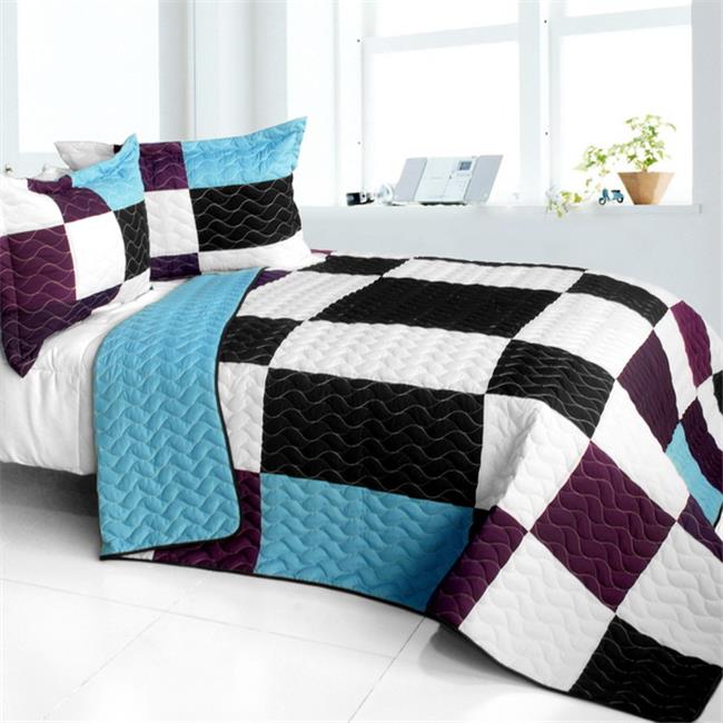 ONITIVA-QTS01446-23 Swaying Lily - 3 Pieces Vermicelli - Quilted Patchwork Quilt Set  Full &amp; Queen Size - Multicolor