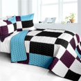 thumbnail image 1 of ONITIVA-QTS01446-23 Swaying Lily - 3 Pieces Vermicelli - Quilted Patchwork Quilt Set  Full &amp; Queen Size - Multicolor, 1 of 1