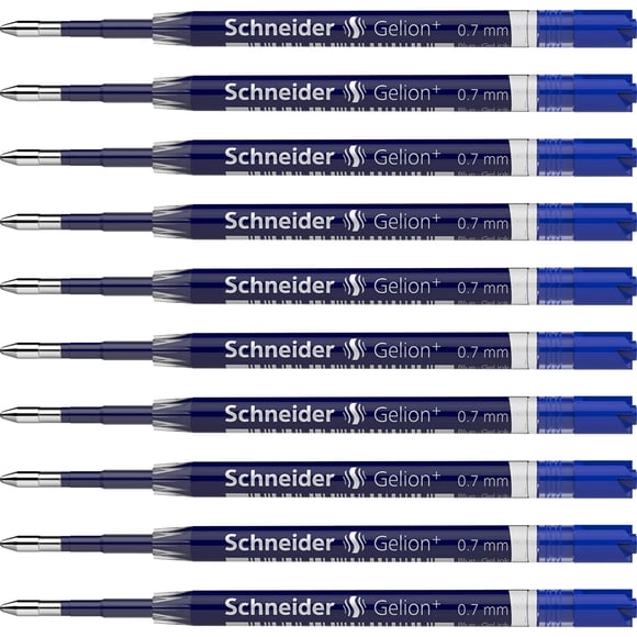 Schneider Gelion+ Gel Ink Cartridges, 0.7 mm, ISO Format G2, Blue Ink, Box of 10 Refills (103903)