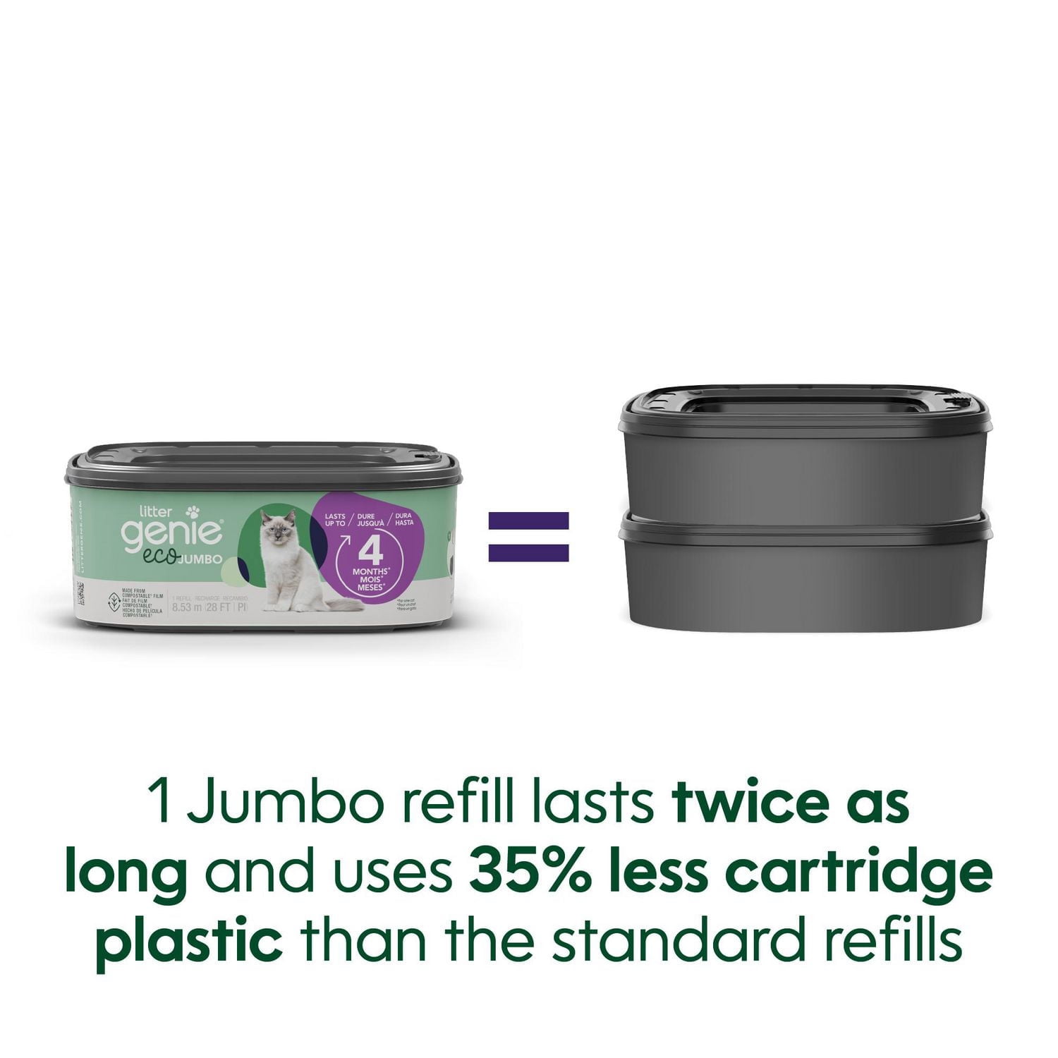 Recharge Litter Genie Eco Jumbo - 1 pk - Film compostable