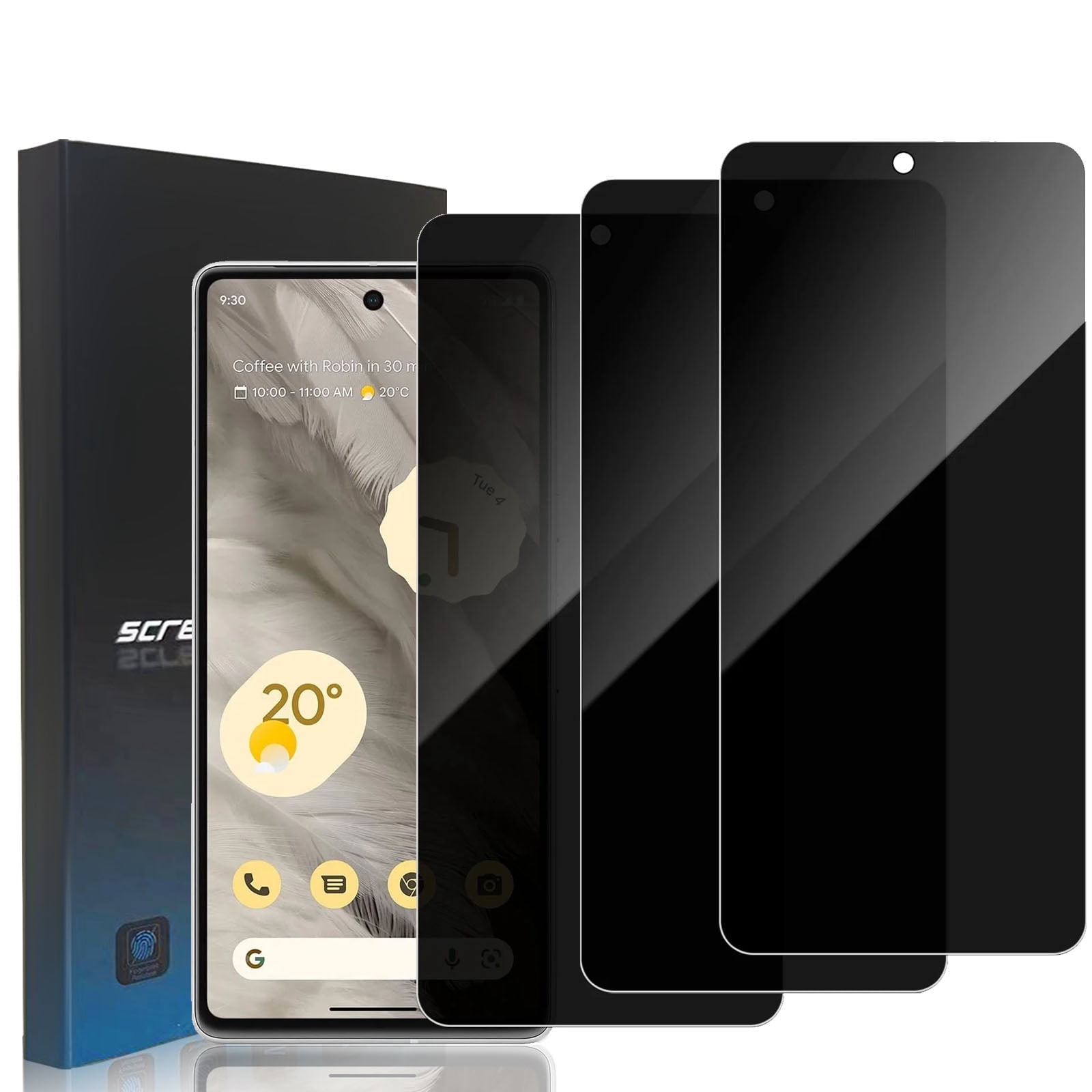 Zonyee 3 Pack Privacy Screen Protector Compatible for Google Pixel 7 - 6.3 inch, Anti-Spy Tempered Glass Film, Scratch Resistant,Easy Install, Bubble-Free