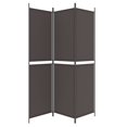 thumbnail image 2 of vidaXL 3-Panel Room Divider Brown 150x200 cm Fabric, 2 of 5