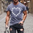 thumbnail image 2 of FAIWAD Men Summer Tops Short Sleeve Round Neck Printed T-Shirts Slim Stretch Workout Tops, 2 of 5