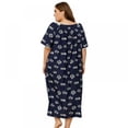 thumbnail image 3 of Chemise de Nuit Douillette à Manches Courtes pour Femmes, Encolure Carrée, Imprimée, Grande Taille, Robes de Maison pour Femmes TG-4TG, 3 of 5