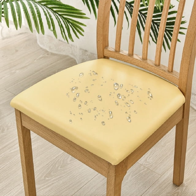 Birdeem Leather Seat Covers, High Chair Cover, Solid Color Brushed High Elastic Chair Cover Soft and Comfortable Chair Seat Cover -Proof And- Chair Slipcover Suitable for Dining Chair