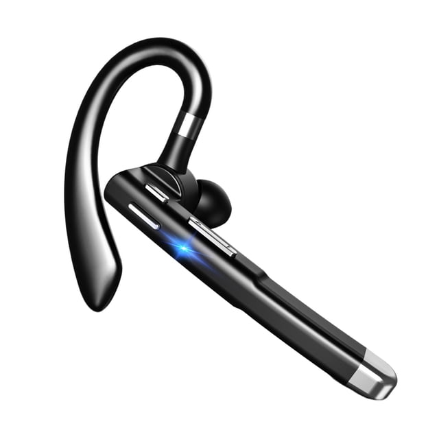 lionlar Oreillette Bluetooth 5.1 au design Noir Épuré, Crochet d'Oreille Rotatif pour Ajustement Réglable et Boutons Faciles d'Accès pour Appels Mains Libres et Contrôle de la Musique. Comprend un microphone Intégré avec Réduction du Bruit CVC8.0 pour un audio Clair, un Indicateur LED et une Cote d'Étanchéité IPX7 pour l'Entraînement et la Conduite. Compatible avec iOS, Android et Autres Appareils Compatibles Bluetooth.