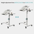 thumbnail image 4 of Ourlova Overbed Table with Wheels Height Adjustable Over Bed Table Movable Rolling Bedside Table Standing Desk Bed Table for Hospital and Home Use, 4 of 8