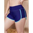 thumbnail image 2 of Charmo Womens Plus Size Side Ruched Swim Board Shorts High Waisted Swimsuit Bottoms, 2 of 6