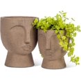 thumbnail image 4 of Brown Face Pedestal Planter, 4 of 4