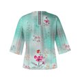 thumbnail image 5 of Nouveaux Hauts pour Femmes Été 2023 Chic et Décontracté Mode pour Femmes Col en V Manches Trois Quarts 3/4 T-Shirt Blouse d'Automne Hauts Chandail T-Shirts Surdimensionnés pour Femmes, 5 of 5