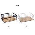 thumbnail image 1 of pitrice Wire Basket Grid Desktop Finishing Storage Baskets All-Purpose with Handles Shelf Kitchen Organizer Corner Frame Black S/32*22*11cm, 1 of 9