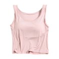 thumbnail image 1 of Timegard Camisoles pour Femmes avec Soutien-Gorge Intégré Camis Col Rond Sans Manches Court Haut Confortable d'Été Homerwear, 1 of 3