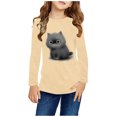 thumbnail image 1 of RXIRUCGD Chemises à Manches Longues pour Filles, Col Rond Mignon, Blouses Décontractées Élégantes (Beige, Taille : 4 Ans), 1 of 5