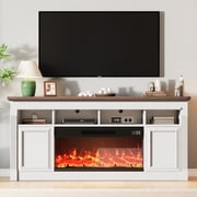 32-Inch Fireplace with Remote, 68 Inches Fireplace TV Stand for TV-Up to 70", Farmhouse Entertainment Center, Media Console Table for Living Room