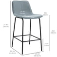 thumbnail image 3 of HOMCOM Bar Stools Set of 2, Microfiber Cloth Upholstered Bar Chairs, 3 of 10