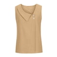 thumbnail image 4 of Timegard Summer Tops for Women Sleeveless Button Regular Neck Casual Shirts Solid Color Fashion Blouses, 4 of 6