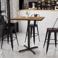 thumbnail image 2 of Bowery Hill Table de Bar de Restaurant Carré de 36 Pouces en Noir et Noyer, 2 of 4