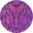 thumbnail image 1 of Ahgly Company Tapis Rond Lavable en Machine Intérieur Transitionnel Moyen Violet Rouge Rose, 6 Pieds Rond, 1 of 7