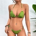 thumbnail image 4 of Penkiiy Cheeky Triangle Bikini Sets for Women Sexy String Bathing Suit 2 Piece XL Green, 4 of 4