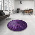 thumbnail image 4 of Ahgly Company Tapis d'Intérieur Lavable en Machine Carré Transitionnel Violet Foncé, 6 Pieds Carré, 4 of 7