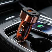 52.5W Dual Port Car Charger for 12-24V Vehicles, Fast Charging USB Adapter with Overheat Protection, Compact Cigarette Lighter Plug, Plastic