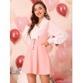thumbnail image 3 of Unique Bargains Junior's Above Knee Suspender Skirt with Button Decor, Pinks, 3XL, 3 of 6