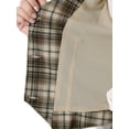 thumbnail image 5 of INSPIRE CHIC Veste Sans Manches à Carreaux Extensible Asymétrique pour Femme, Col en V, Taille Froncée, Boutonnée, Kaki Pâle, m, 5 of 5