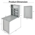 thumbnail image 3 of Gymax Bureau d'Ordinateur Mural Convertible, Bureau Flottant avec Bibliothèques de Rangement, Gris, 3 of 10