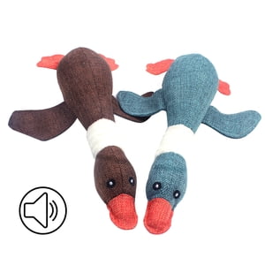 2PCS Squeaky Goose Dog Toy Bite-resistant Linen Dog Squeaky Toy Animal Dog Toy