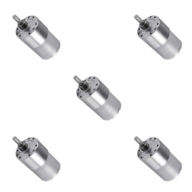 Youkk Powerful 37GB-3530 12V DC High Electric Gear Box Motor Replacement DIY Silver 333RPM 5Set