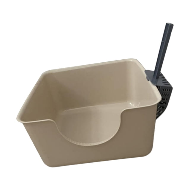 GROWTH TANK Open Top Pet Litter Tray Anti Splashing with Cat Litter er Cat Litter Box Coffee