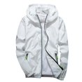 thumbnail image 1 of 2025 Men's Casual Pure Color Plus Size Fitted Jacket Plus Size Hoodie Reflective Long Jacket Zipper Outdoor Sport, 1 of 7