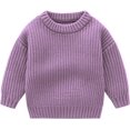 thumbnail image 1 of Toddler Baby Boys Girls Knit Sweater Solid Oversized Crewneck Sweaters Pullover Sweatshirt Tops Fall Winter Clothes, 1 of 4