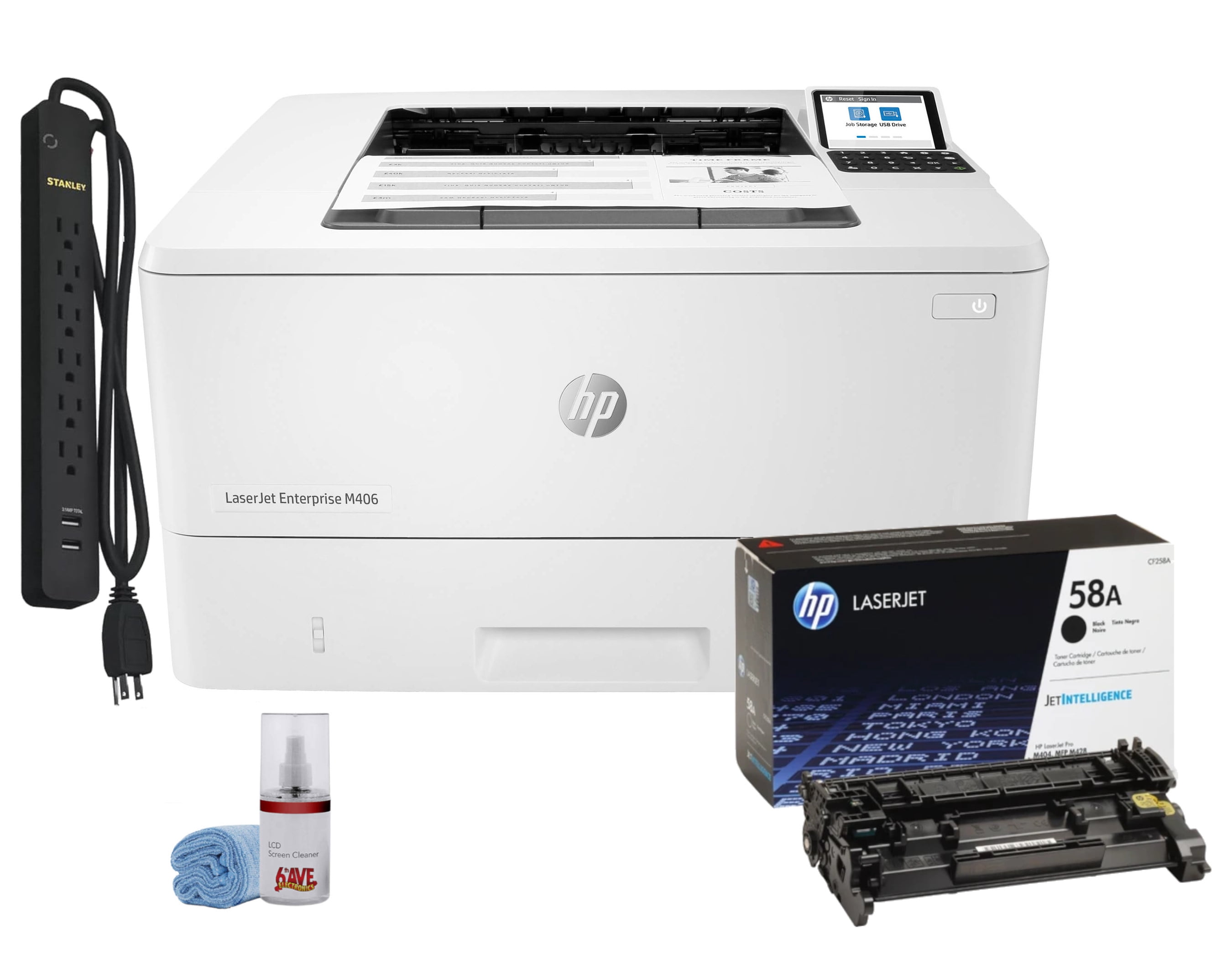 HP LaserJet Pro M406dn Monochrome Laser Printer with Duplex Printing & Ethernet (3PZ15A) (Sold without manufacturer warranty)