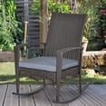 thumbnail image 2 of Outsunny Chaise Berçante d'Extérieur en Rotin PE avec Coussin Gris, 2 of 10